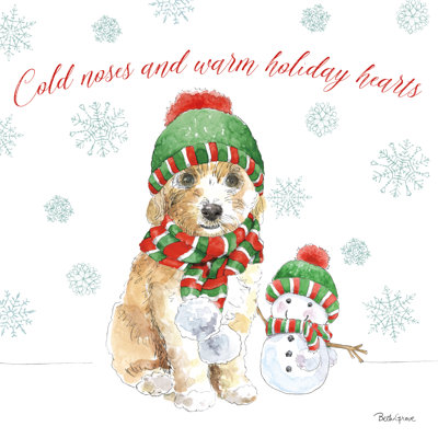 Holiday Paws IV by Beth Grove - Wrapped Canvas Print