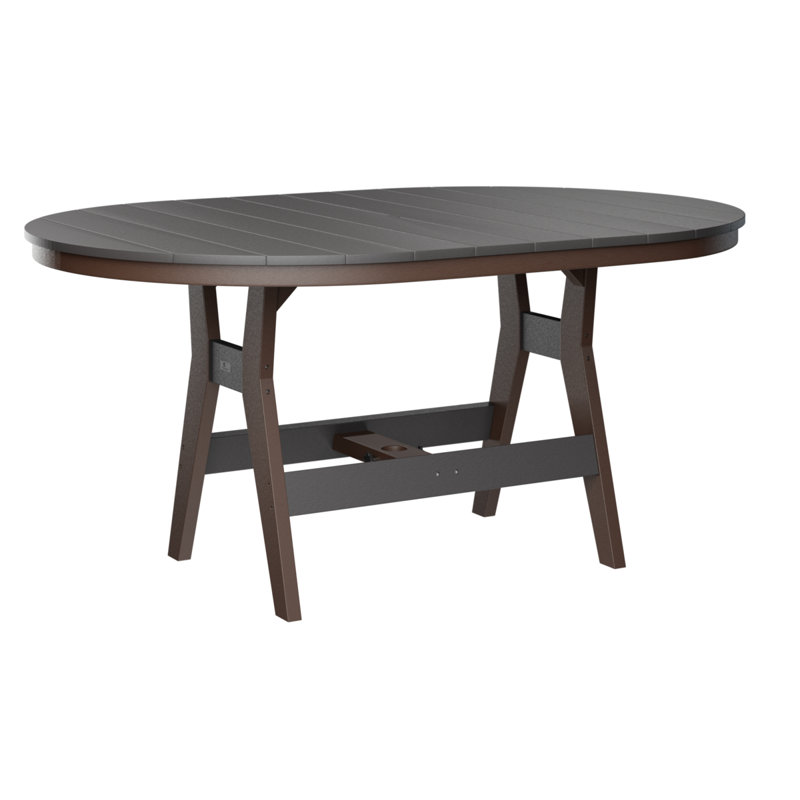 Table de bar berlinoise Berlin, Gris fumée, Chocolat / Brun, 38.87" H x 64" W x 44" D