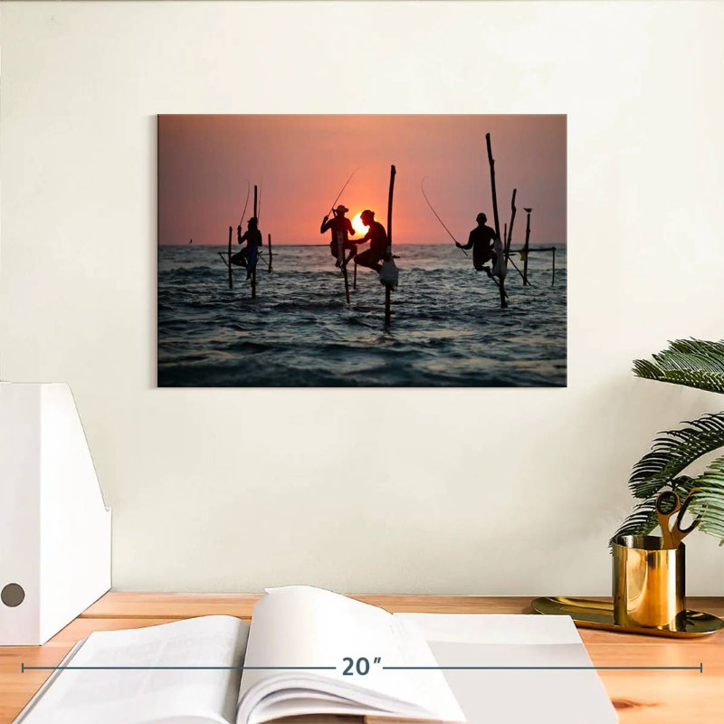 Stilt Fishermen, 8" H x 12" W