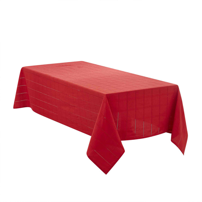 Izod Chadwick Linen Lurex Tablecloth, 84" L x 60" D, Red