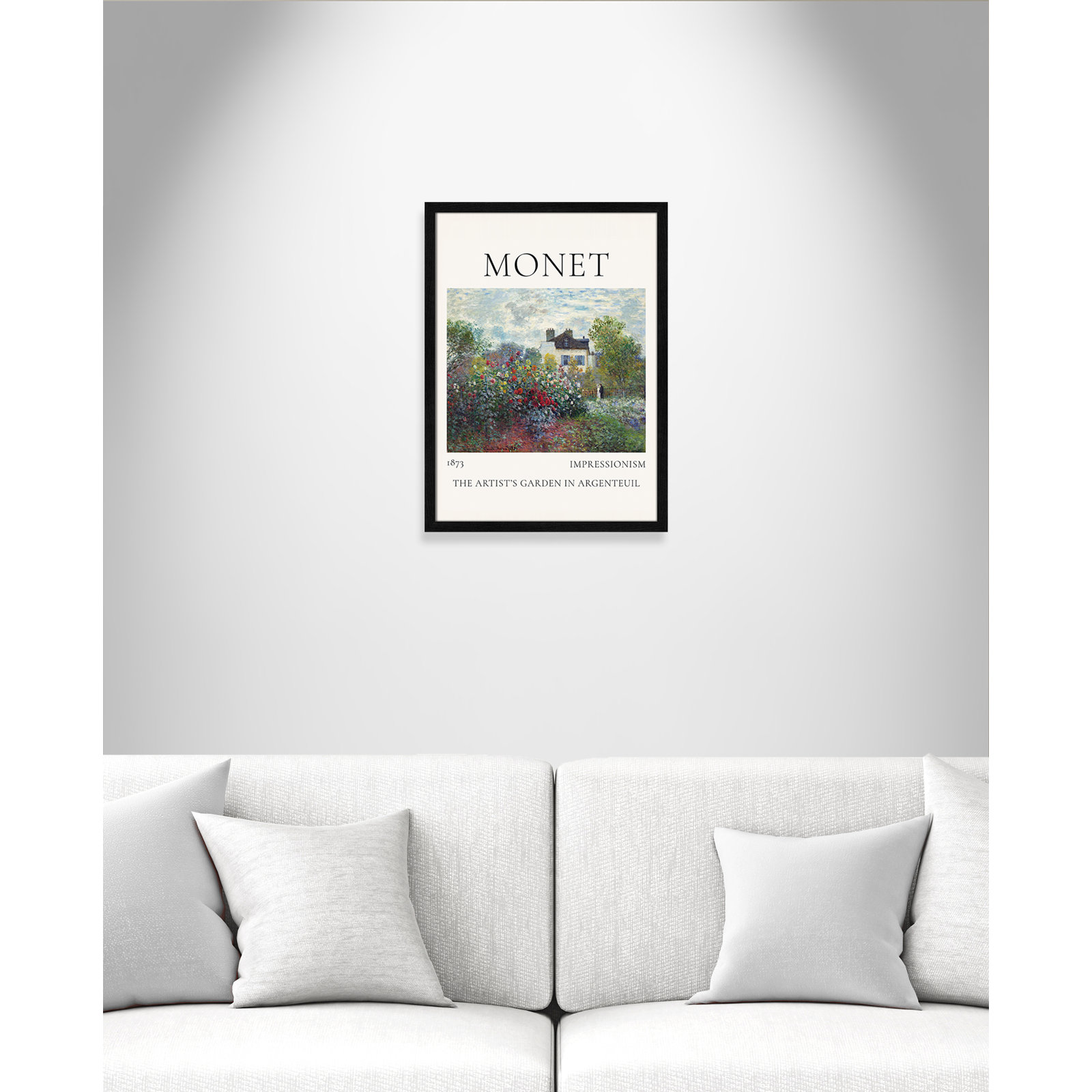 Rocchetto "Artists Garden in Argenteuil" Print, Black Single Picture Frame, No, 23" H x 17" W x 0.75" D