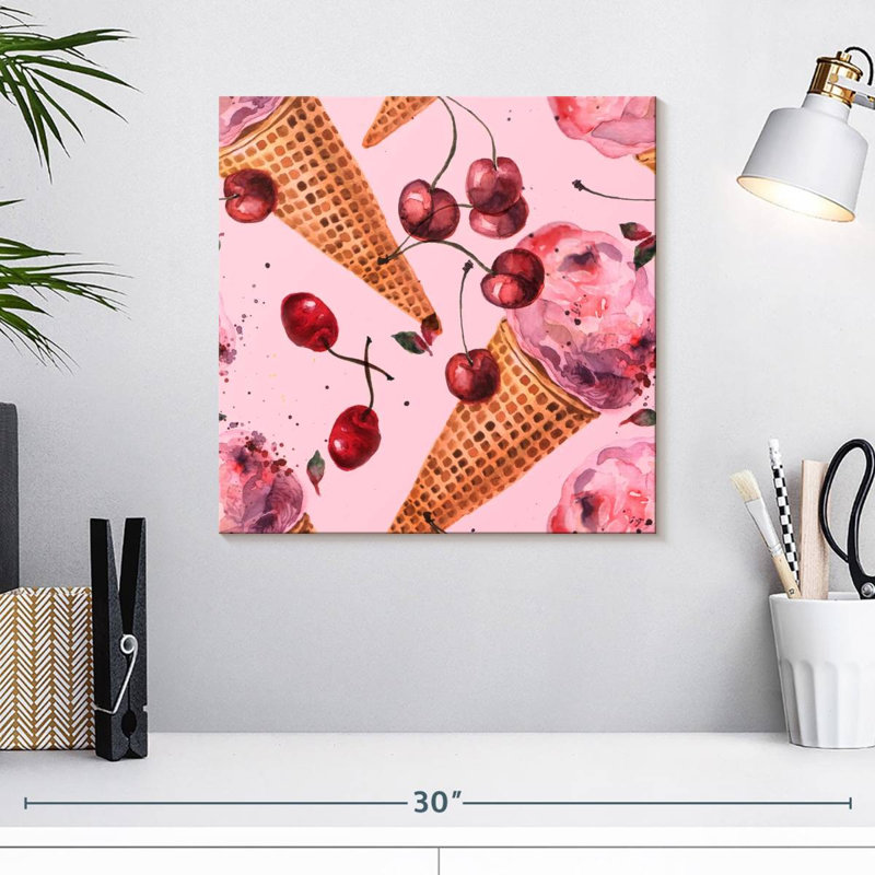 Crème glacée à la cerise Yarlin, H 16 po x l 16 po