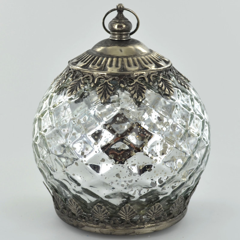 Moroccan Style Glass Lantern Small LED Lamp, Warm White