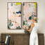 Art mural moderne abstrait coloré pour entrée - ensemble de 2, reproduction d'art encadrée sur toile 60 po x 20 po x 2, 60 po x 30 po x 2-323207964-323207937
