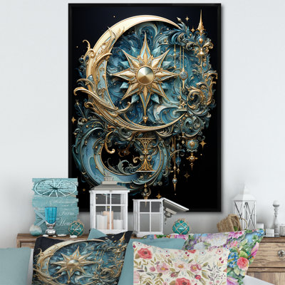 Johnaven Symbols Crescent Moon And Stars - Symbols Canvas Print Wall Art