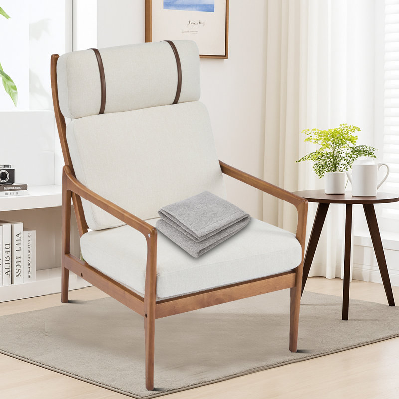 Méridienne Mid-Century, Tissu beige