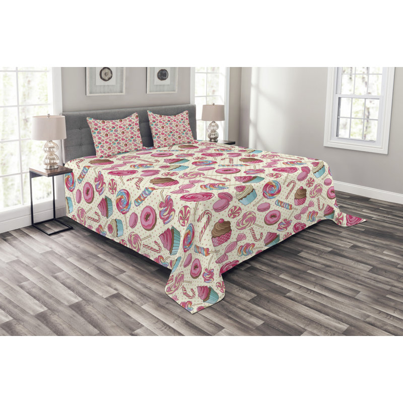 Afeez Pink/Blue Bedspread, 220 x 264 cm