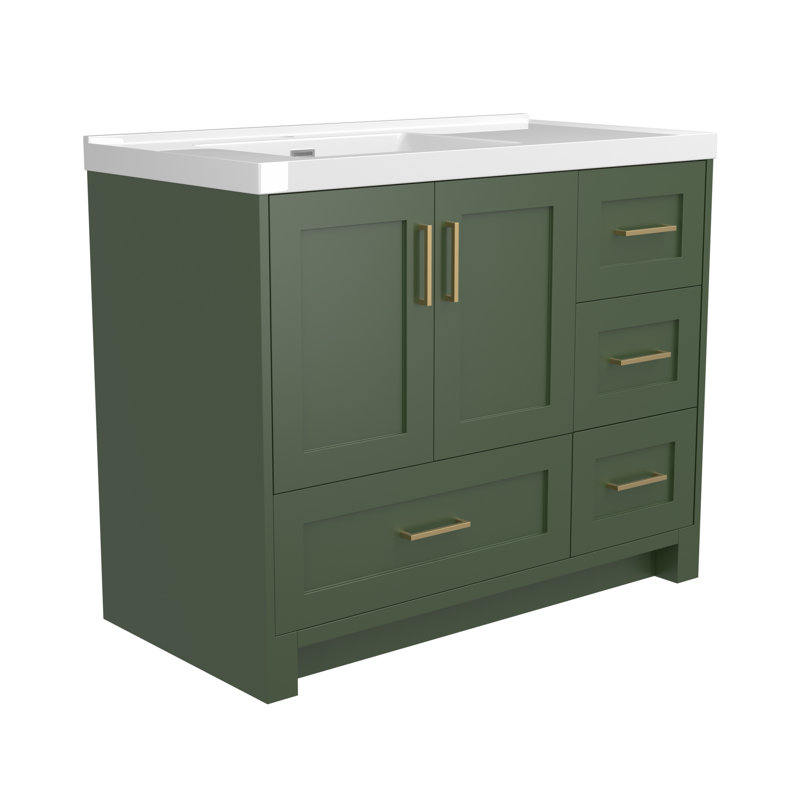 Ensemble de meuble-lavabo autoportant 42 po, Vert, Or
