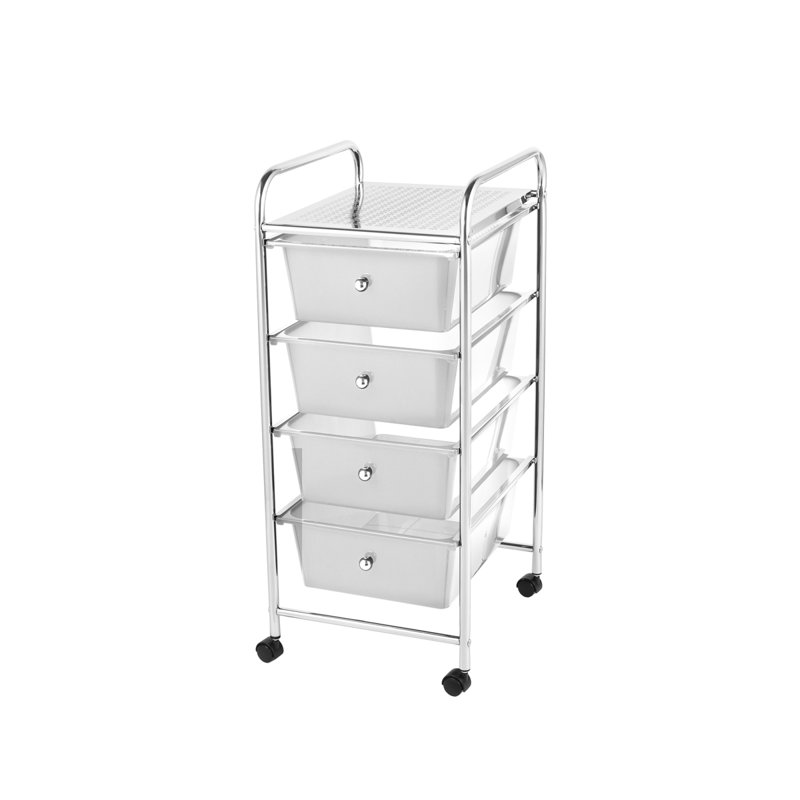 Creel 76cm H x 32cm W Utility Cart with Wheels, White
