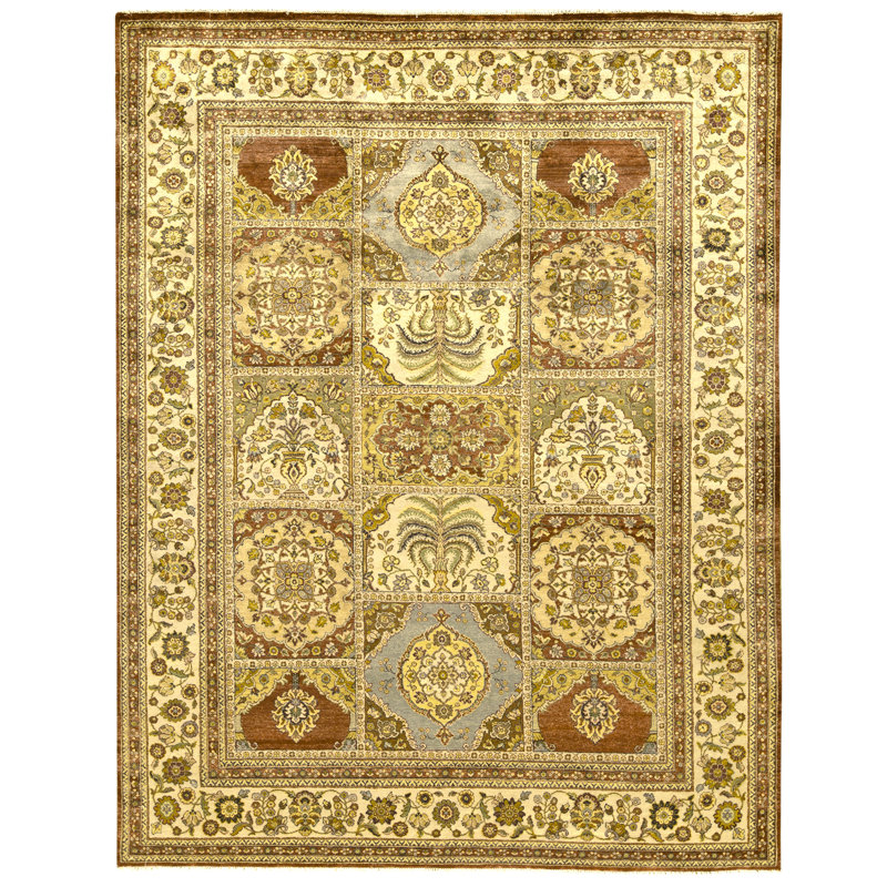 Tapis crème noué à la main de haute qualité
