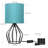 Table Desk Lamp with fabric lamp shade & Wire Geometric Base-455090309-455090363