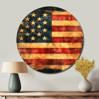 The Great Depression - Traditional Blue Metal Art Print, USA Round Metal Wall Art