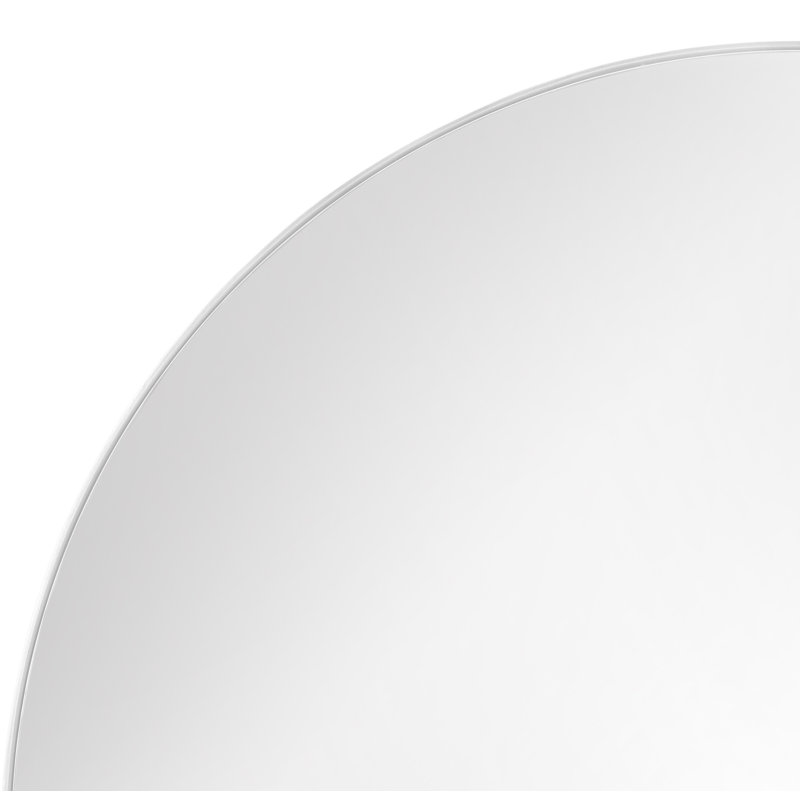 Modern White Round Metal Frame Wall Mirror