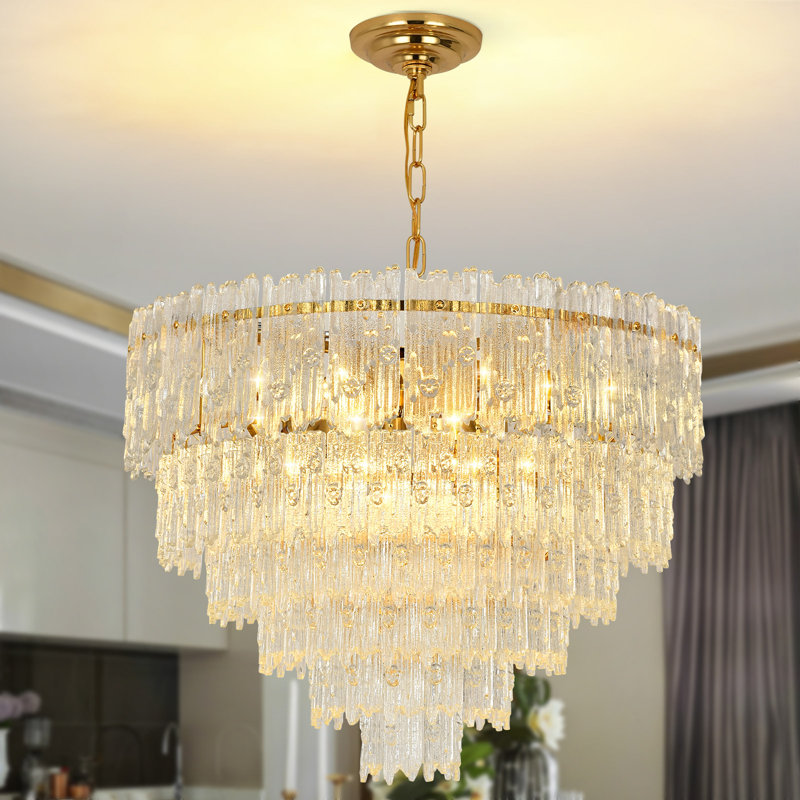Empire Chandelier with Crystal Accents, 40cm H x 55cm W x 55cm D