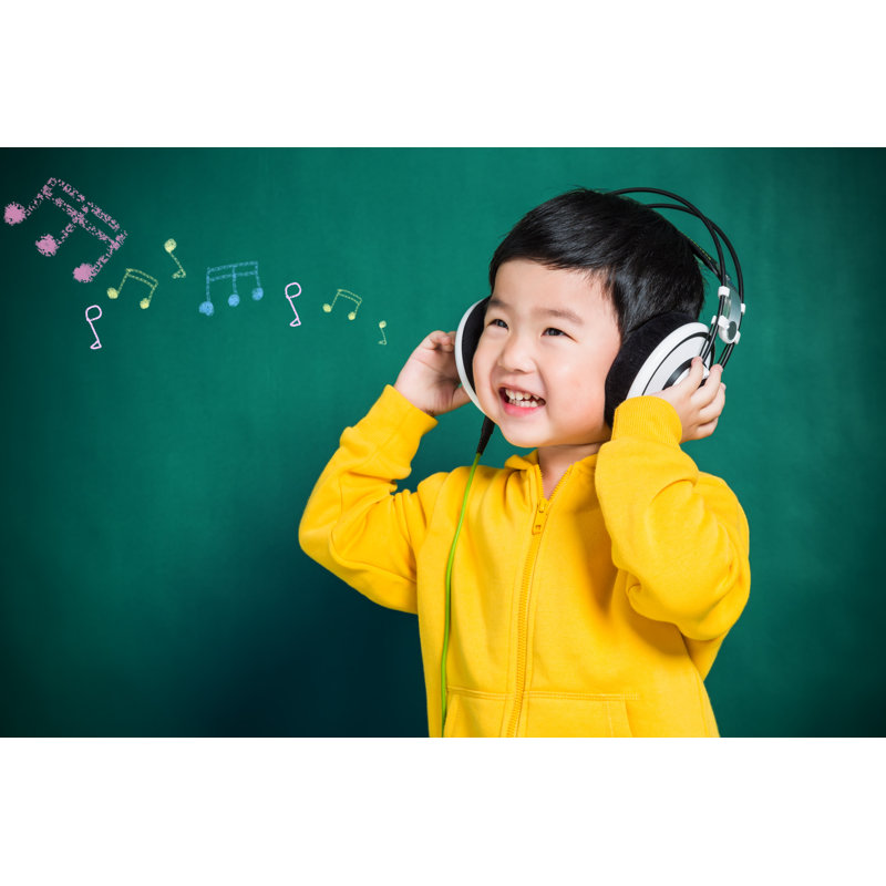 Boy With Headphones - Wrapped Canvas Print, 30cm H x 46cm W x 3.8cm D