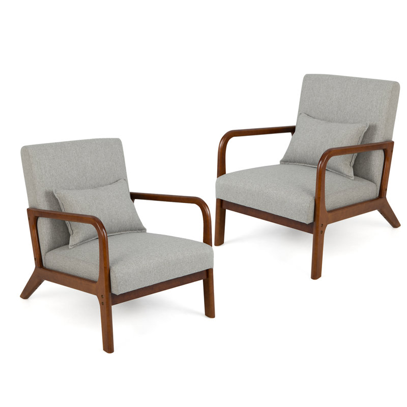 Jaborie Upholstered Armchair, Gray Polyester