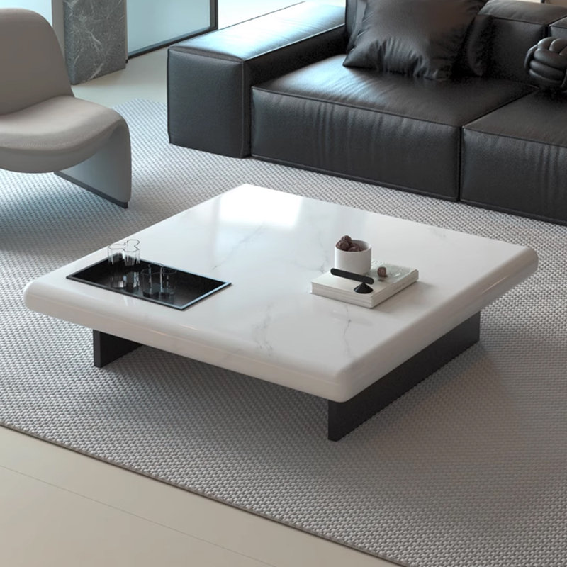 Table basse simple et luxueuse en marbre, H 12,59 po x L 31,49 po x l 31,49 po