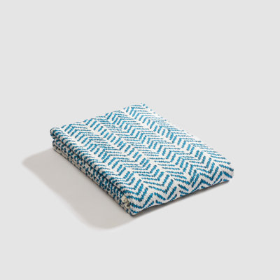 Cotton Sustainable Knit Warrior Throw Blanket Teal | Ovarian Cancer