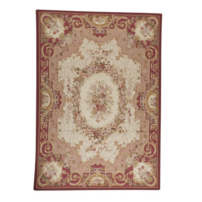 Tapis beige et doré de haute qualité noué à la main