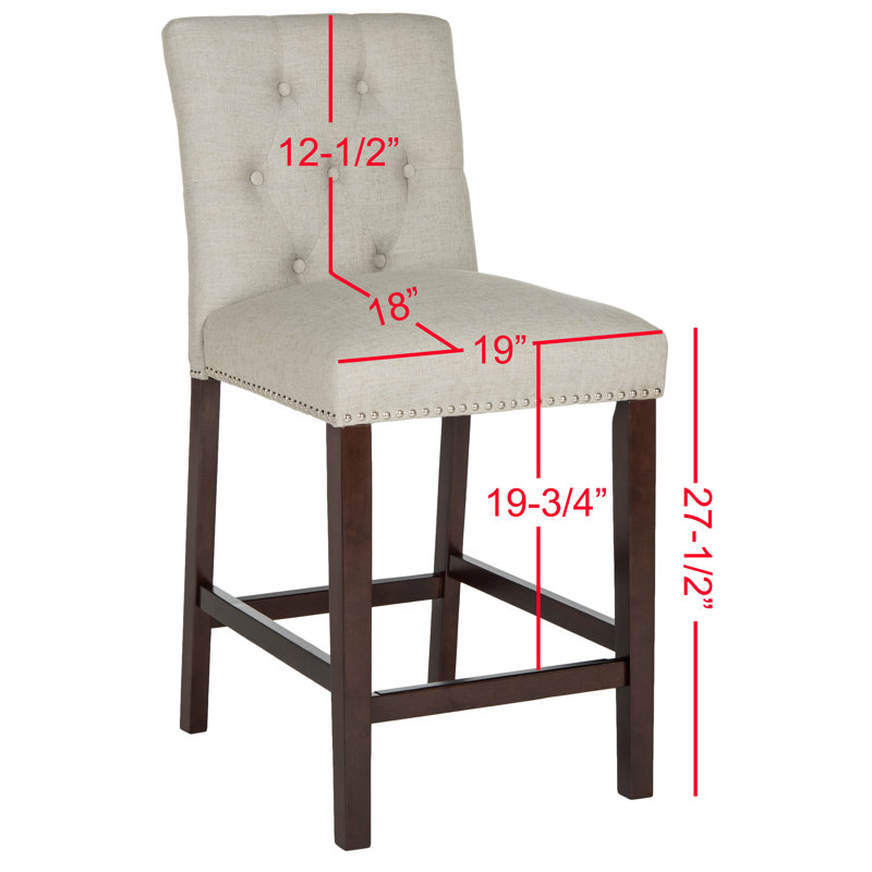 Tabouret de bar et de comptoir McLoud, Gris clair, Tabouret de comptoir (siège d'une hauteur de 27,5