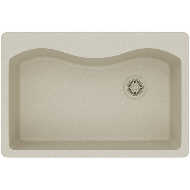 Quartz Classic 33" x 22" x 9-1/2" Drop-In Kitchen Sink, Bisque