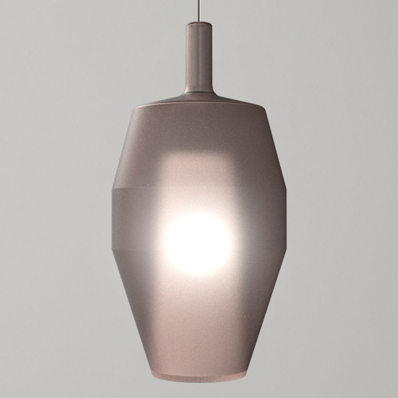 MOM 1 - Light Pendant, Powder Pink Glass, Black