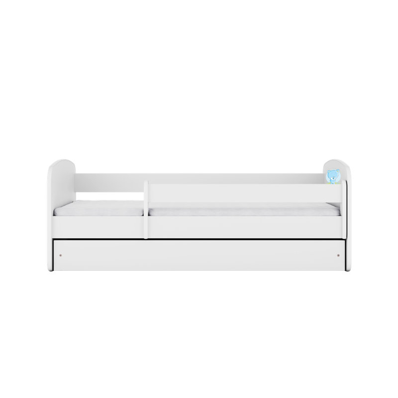 Cicero Drawer Convertible Bed and Mattress, White, European Toddler (91 x 165 cm)