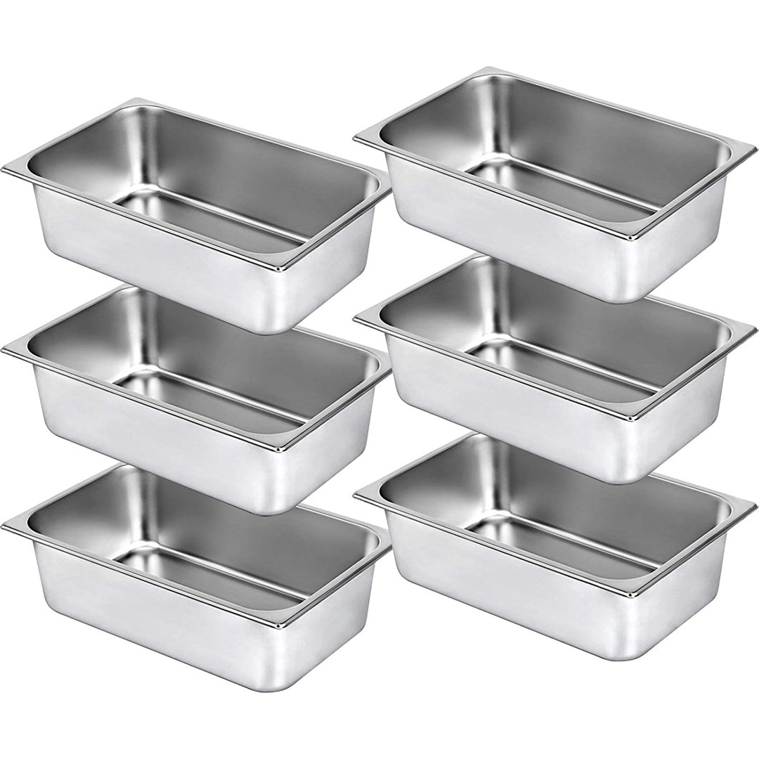 Stainless Steel Rectangle Chafing Dish (Set of 6) The Party Aisle™