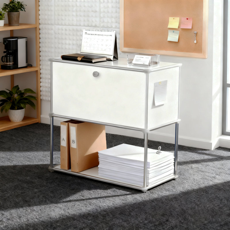 Armoire de rangement modulaire en métal avec tablettes réglables, Blanc