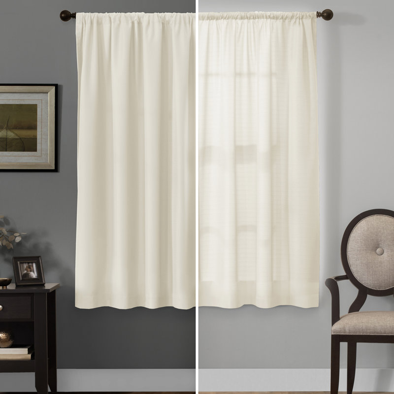 Linen Blackout Rod Pocket Window Curtain Panel