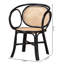 Chaise de salle à manger moderne en rotin de style bohémien avec détails tissés
