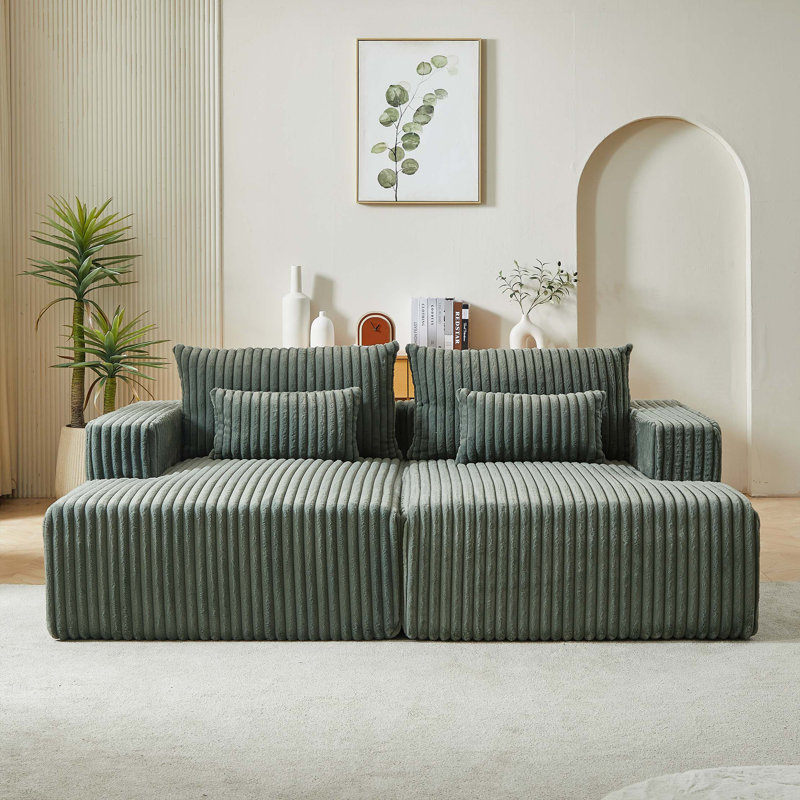 Glauser Oversized Sectional Lounge Chaise,No Assembly Required,Cloud Plush Loveseat with Reclining Sofa Bed,Fluffy Modern Sleeper Chair for Indoor Living Room Bedroom