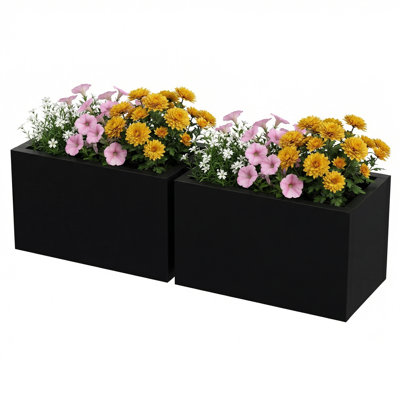 Elio 16 in. W x 10 in. H Metal Planters