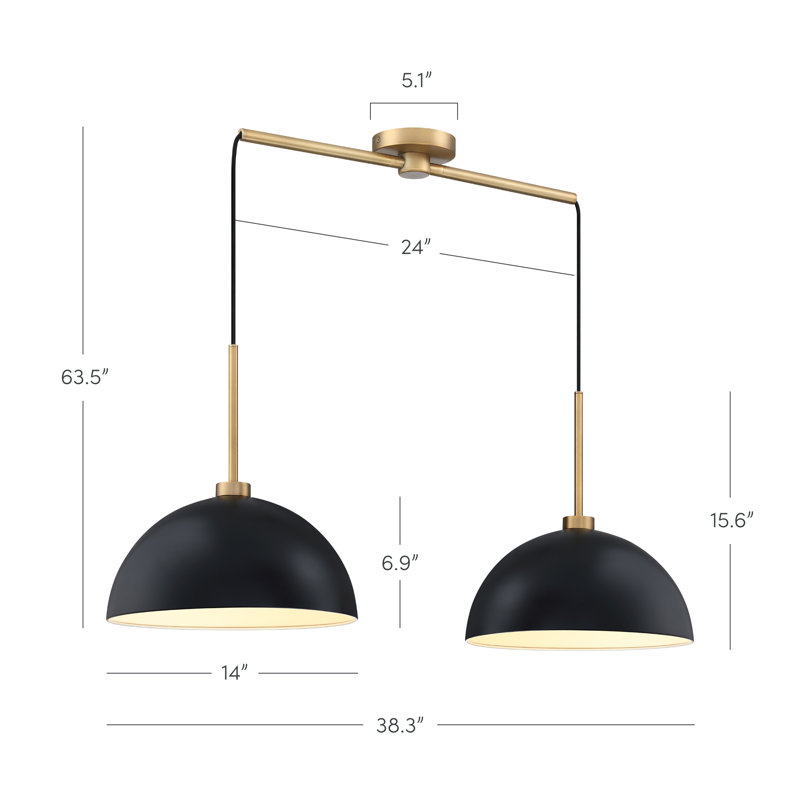 2-Light Kitchen Island Pendant