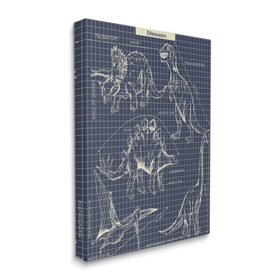 " Vintage Dinosaur Blueprints Dino Fact Graph " by Sangita Bachelet