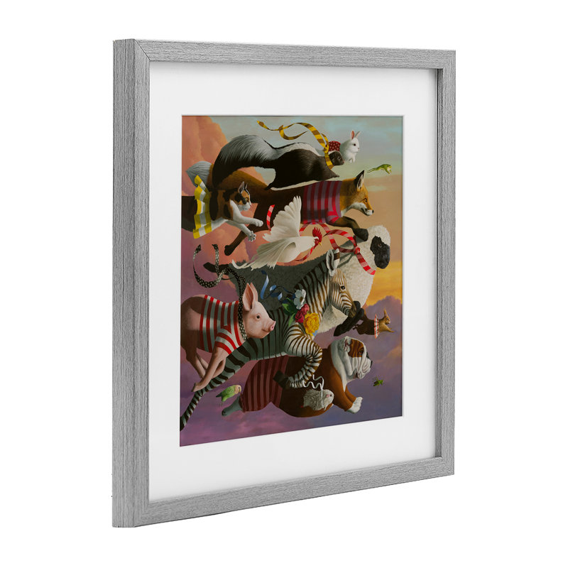 «Thick As Thieves Animals», reproduction encadrée sous verre, conception de Heather, Gris, H 13 po x l 13 po