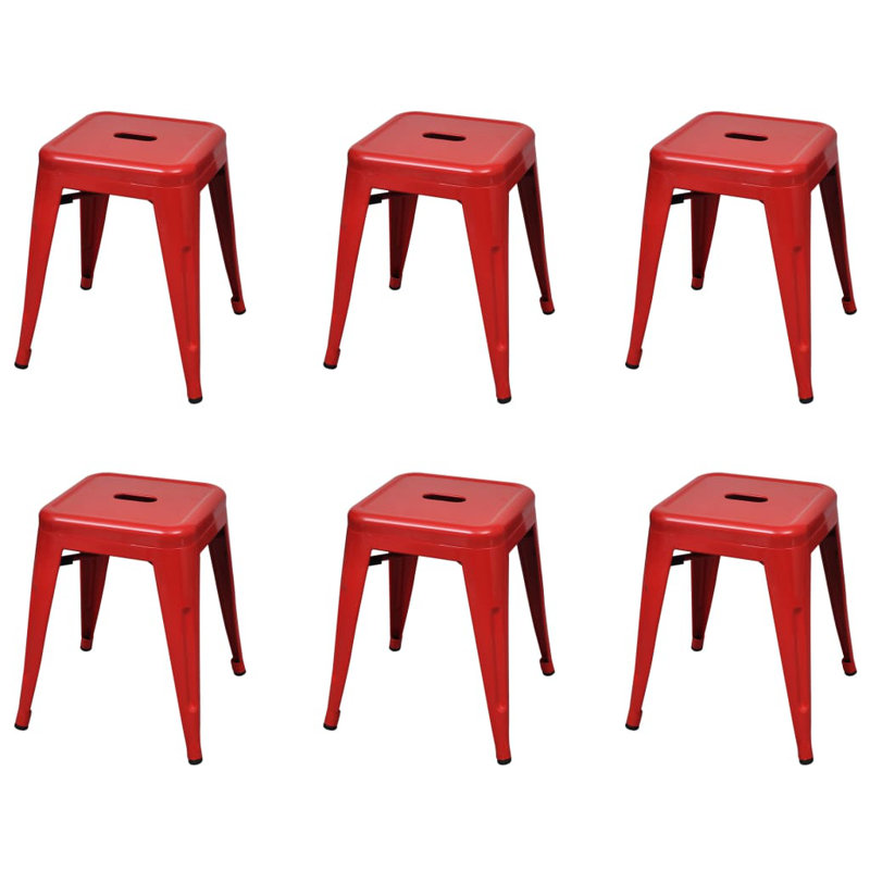 Humes Steel Accent Stool, Red