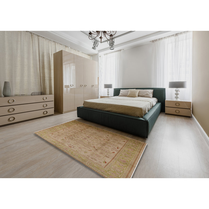 Tapis oriental beige / jaune Bellow, Rectangle 5 pi x 8 pi