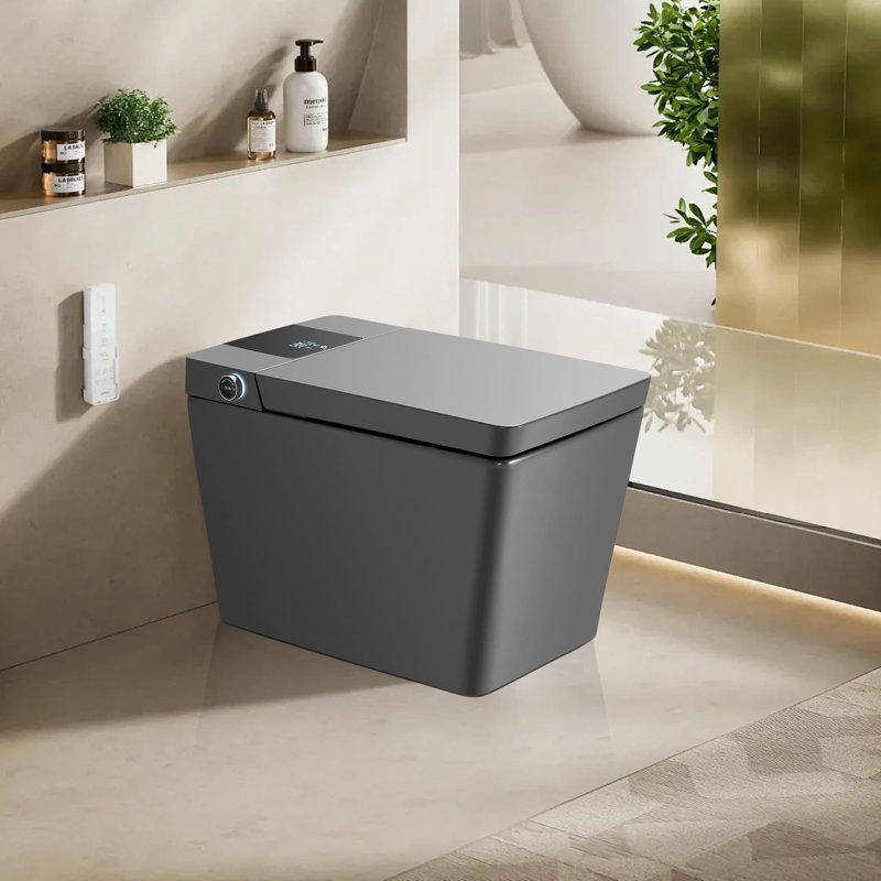 LED Smart Toilet With Bidet Built In Floor Mount Toilet Bidet Tankless Digital Display Bidet Toilet With Auto Open Close