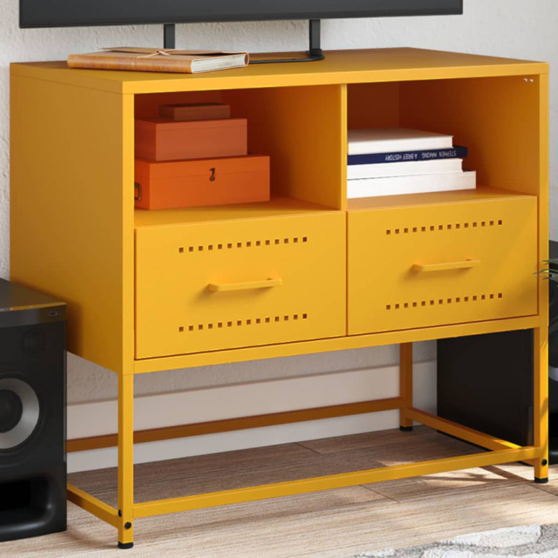 Antwana Unfinished TV Stand for TVs up to 24", Mustard, 68cm