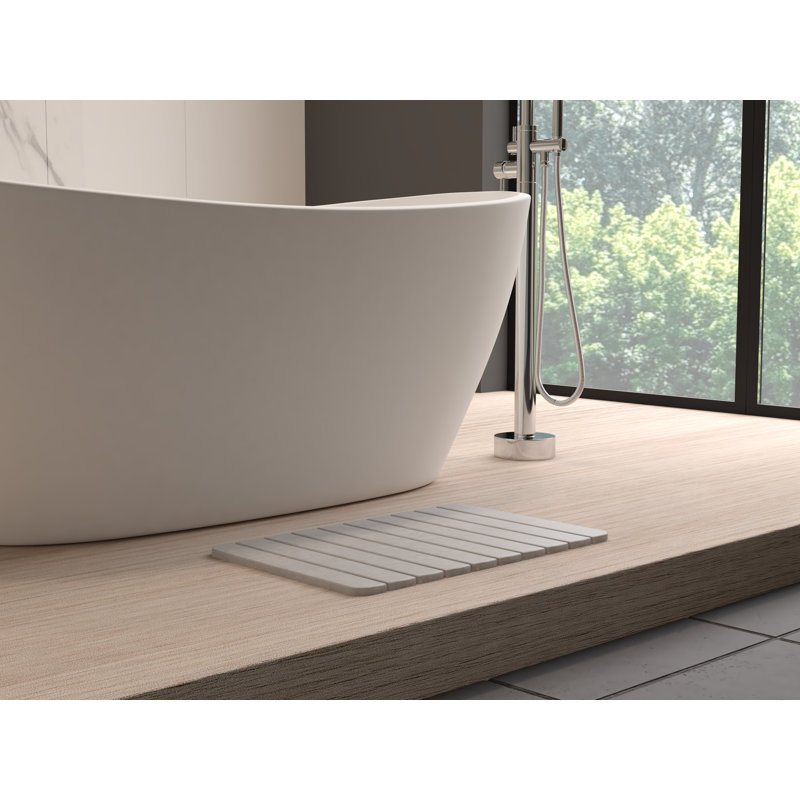 Tapis de bain Diatomite Stone, terre de diatomées à séchage rapide - gris, moyen, Gris, Moyen L 24 po x l 15 po
