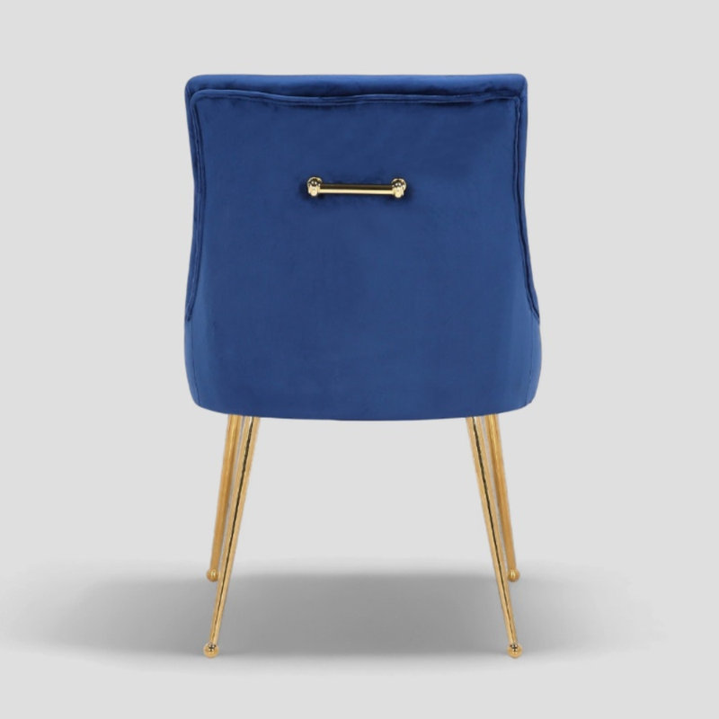 Chaise en velours Sheny, Velours bleu