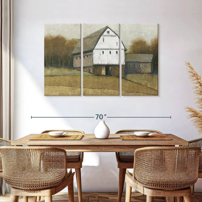Lilie White Barn View I, 36" H x 57" W