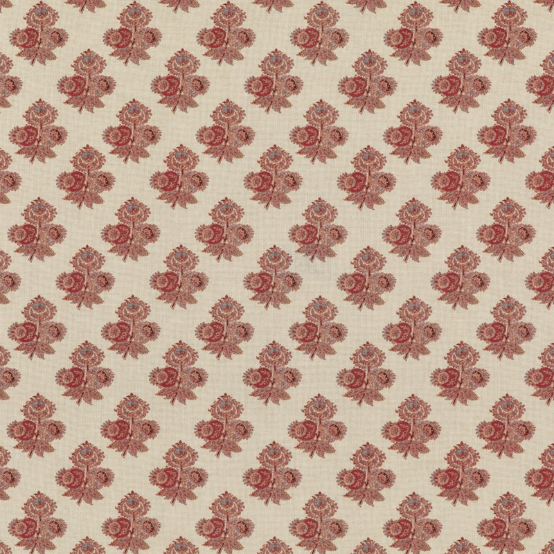 Coromandel Small Prints Poppy Floral Fabric, Red