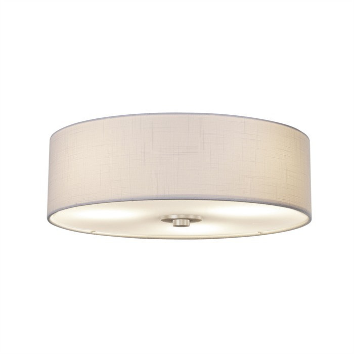 Plafonnier encastré 15 po 3 lumières, Blanc, Nickel