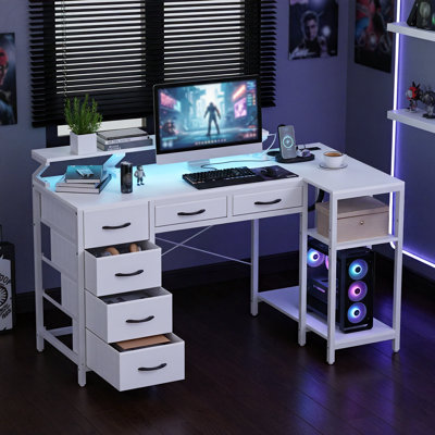 L - Shaped Gaming Desk With Led