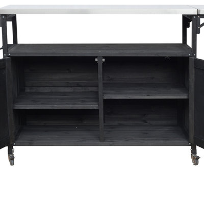 Portable Outdoor Cooking Island with Lockable Wheels