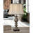 Mulinello 30 in. Aged Silver with Black Table Lamp
