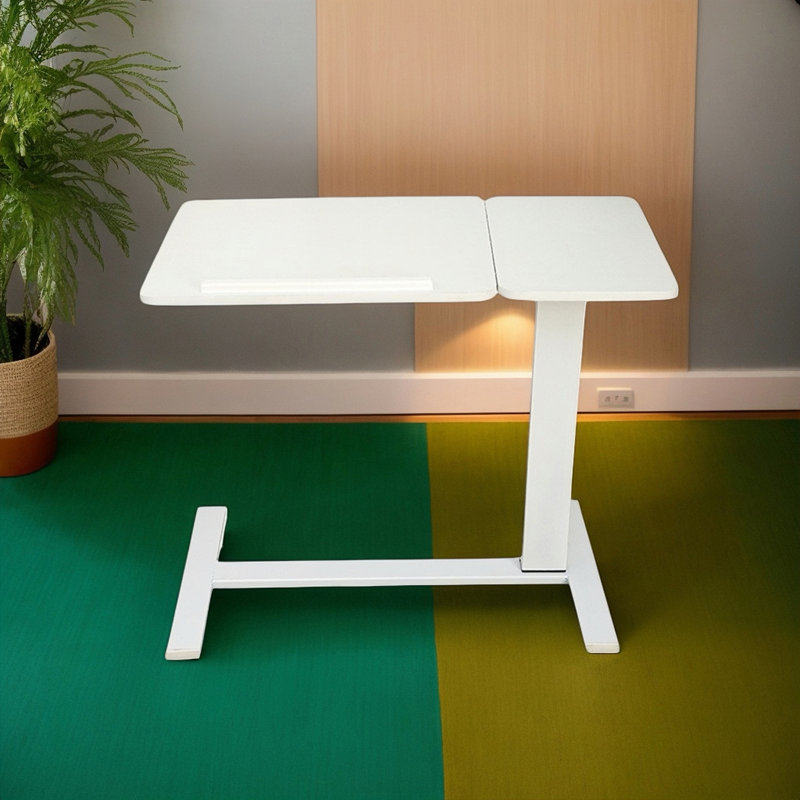 Bedside Table,Folding Overbed Bedside Desk Mobile Rolling Laptop Stand Tilting Overbed Table With Wheels Height Adjustable Tray Table