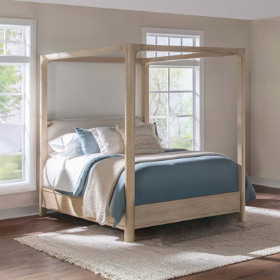 Flores Canopy Bed with Upholstered Headboard